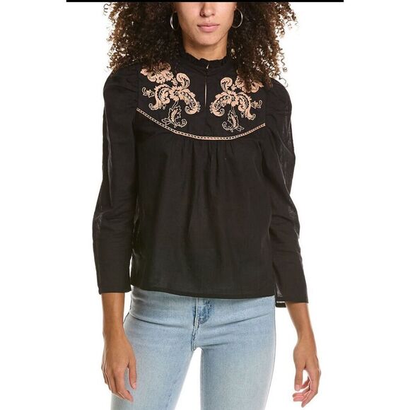 St. Roche Tops - St Roche NWT Poppy Top in Black w/Camel Size 2